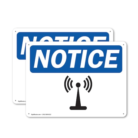 Signmission Symbol Only - Radio Frequency Hazard OSHA Notice Sign, Plastic, 10in W x 7in L, 2PK OS-2PACK-NS-P-710-L-16642